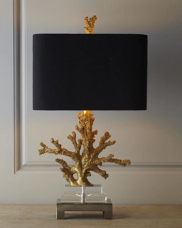 Golden Coral Table Lamp