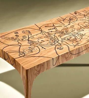 Graffiti Solid Wood Table