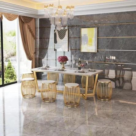 Gold Accent Casual Dining Stool