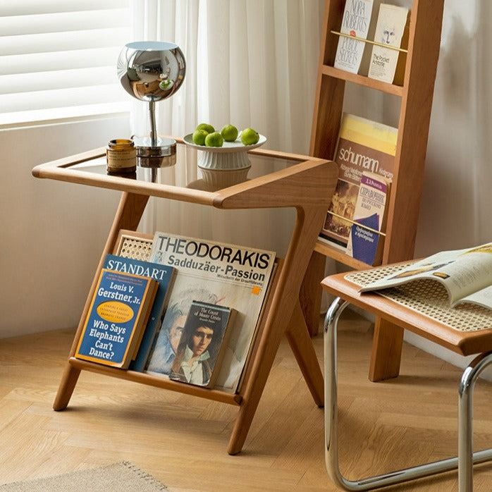 Modern Solid Wood End Table Lamp Stand