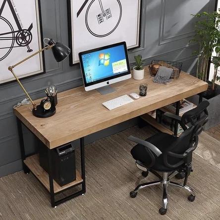 Modern Industrial Solid Wood Office Table