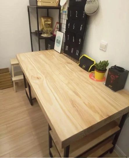 Modern Industrial Solid Wood Office Table