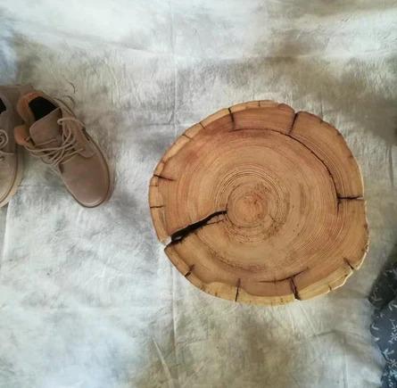 Solid Wood Slab Stool