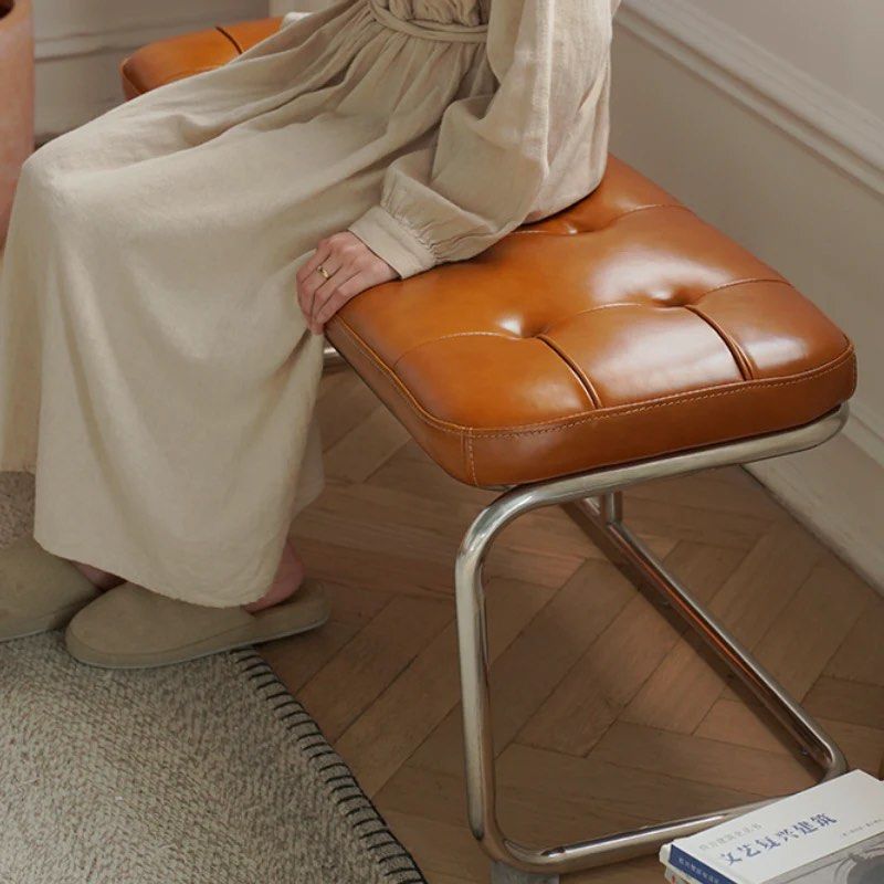 Leather Bench & Ottoman