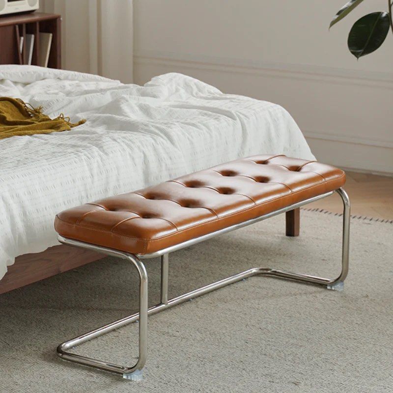 Leather Bench & Ottoman