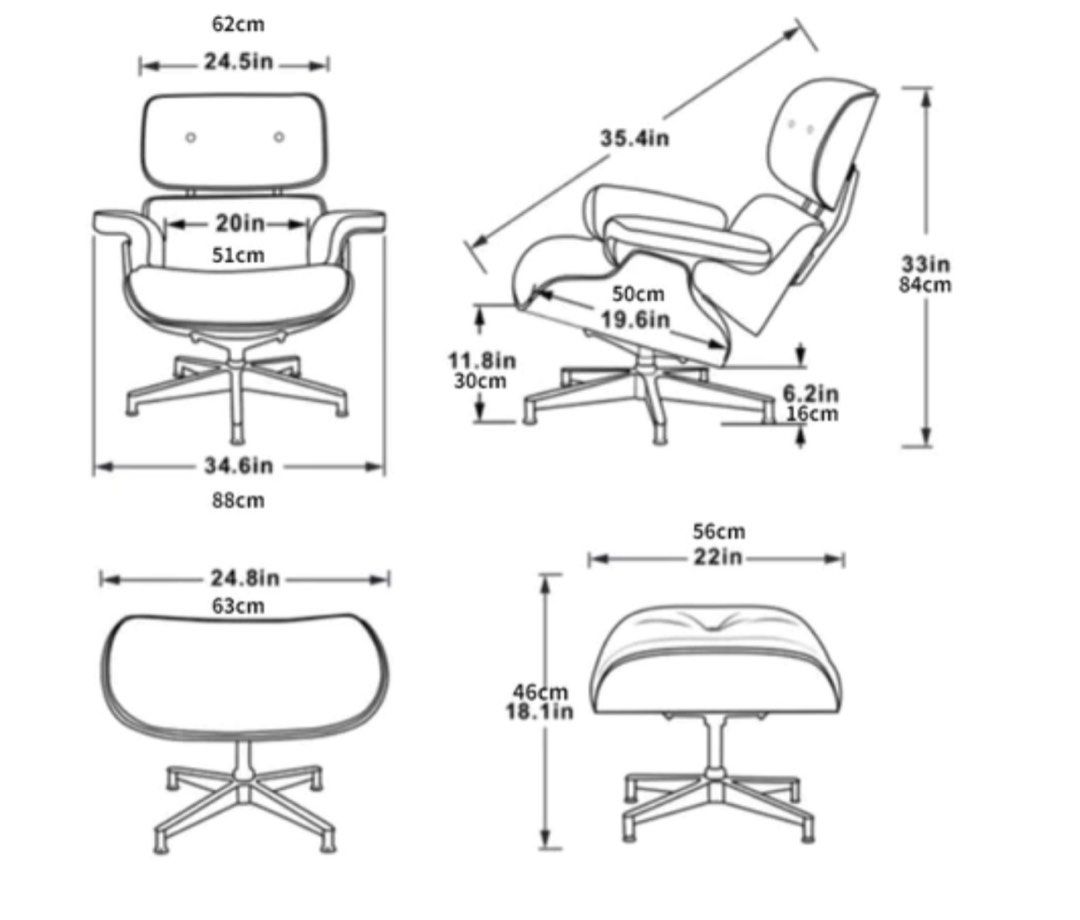 Leather Lounge Chair With Ottoman