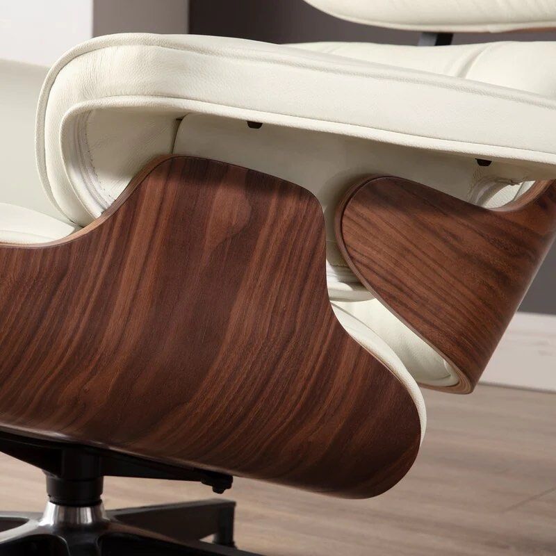 Leather Lounge Chair With Ottoman