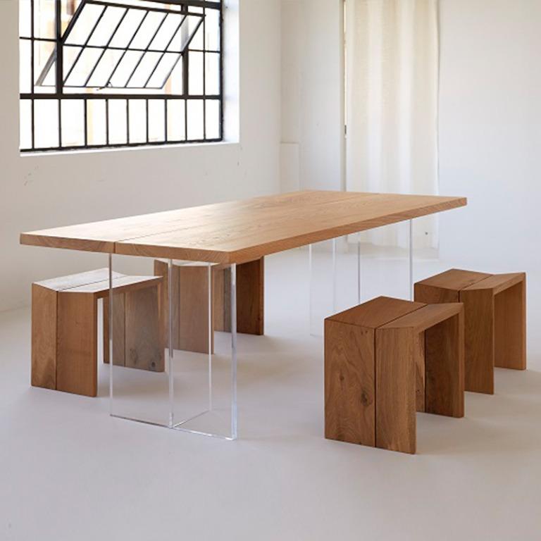 Dining Table with Transparent Legs