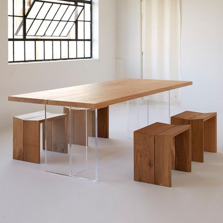 Dining Table with Transparent Legs