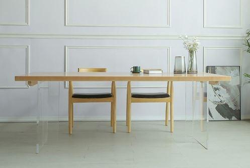Dining Table with Transparent Legs