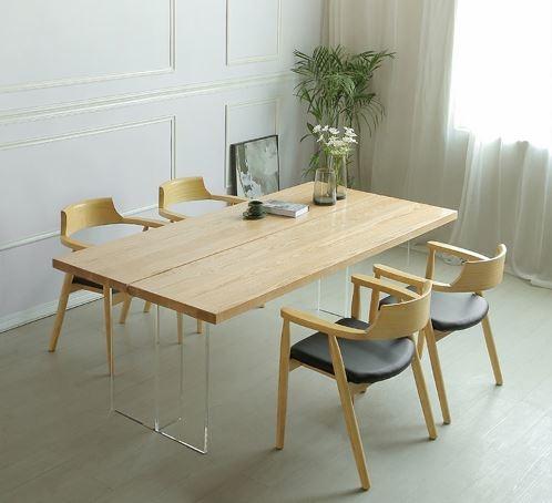 Dining Table with Transparent Legs