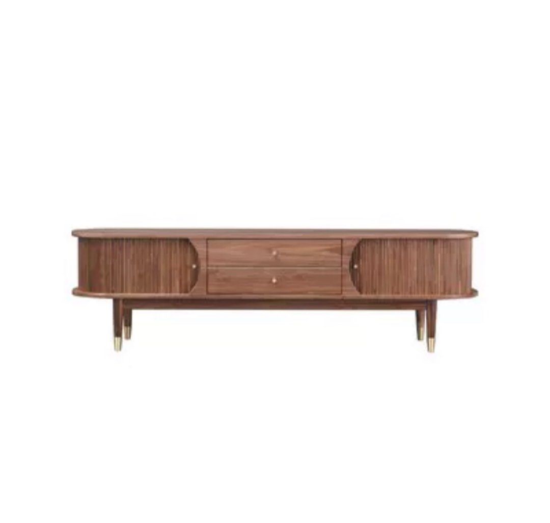 Scandinavian Solid Pine Wood TV Console