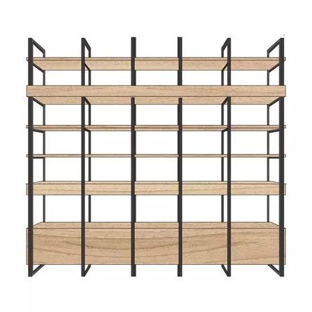 Modern Industrial Solid Wood Bookshelf