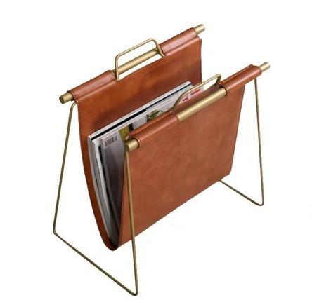 Faux Leather Magazine Rack
