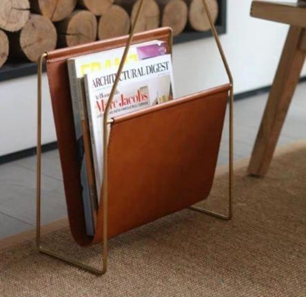Faux Leather Magazine Rack