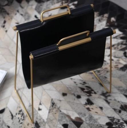 Faux Leather Magazine Rack
