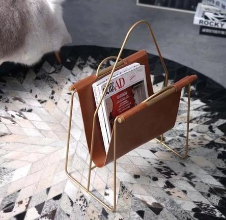 Faux Leather Magazine Rack