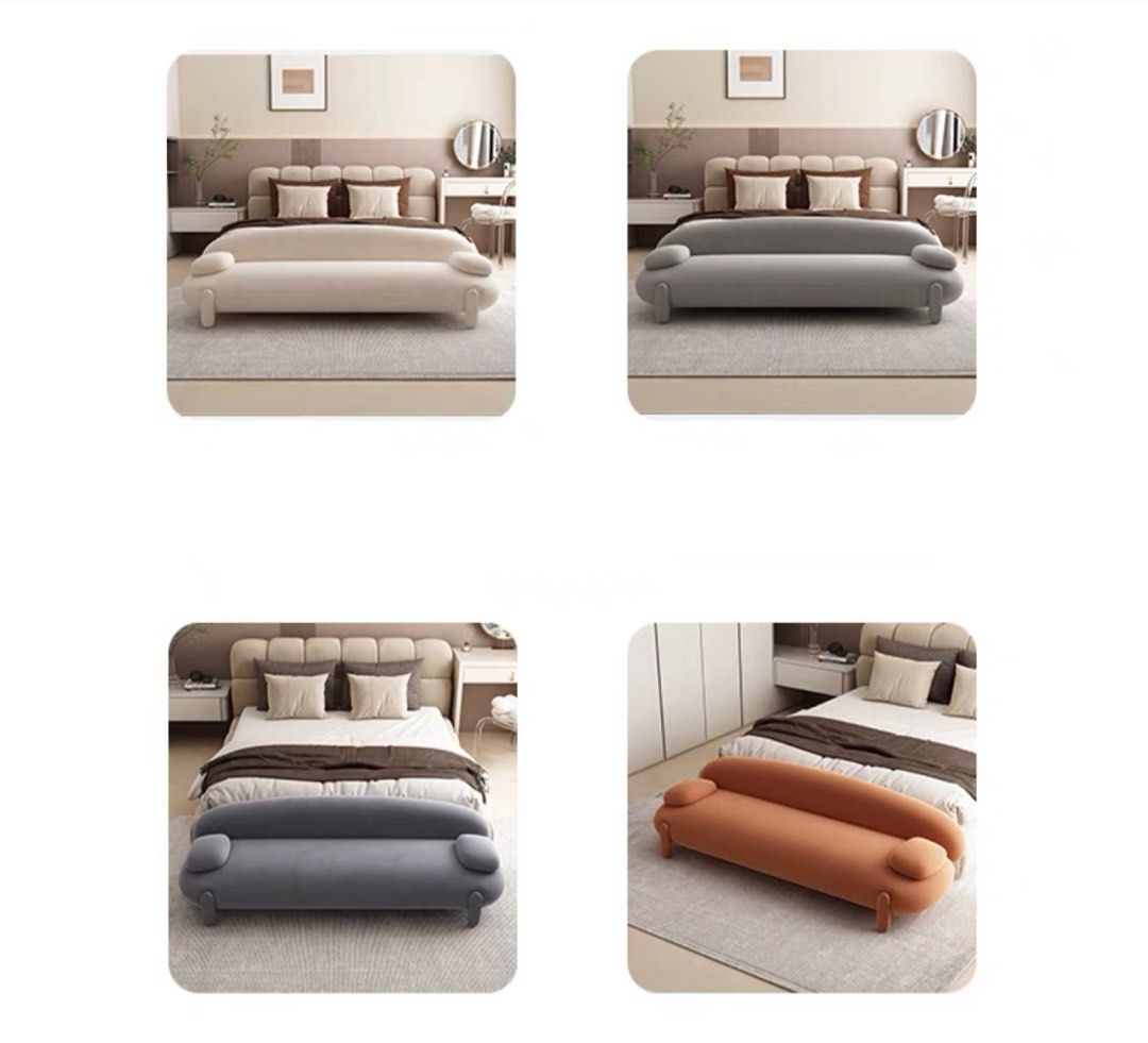 Modern Boucle Ottoman