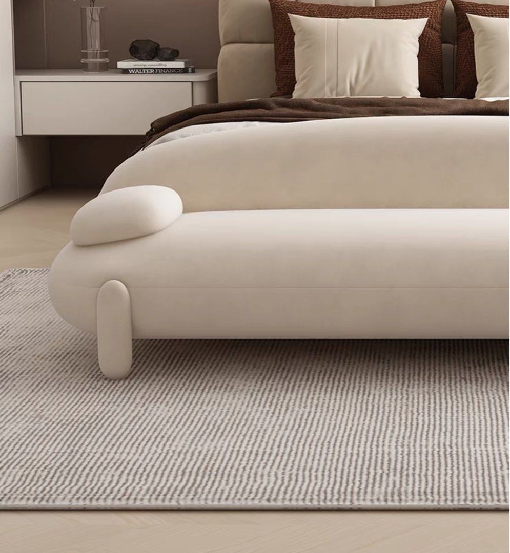 Modern Boucle Ottoman