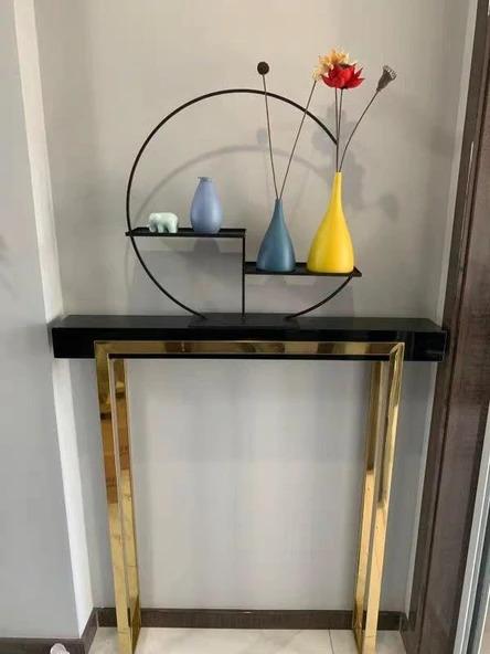 Modern Classic Chrome Gold Hallway Console Table
