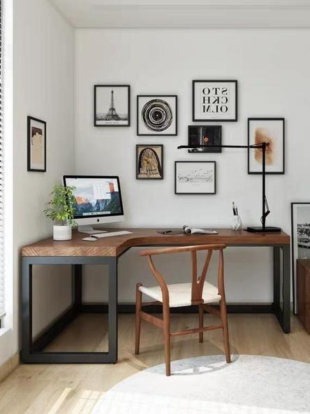 Solid Wood L Shape Writing Table