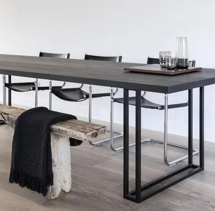 Modern Industrial Solid Wood Dining Table
