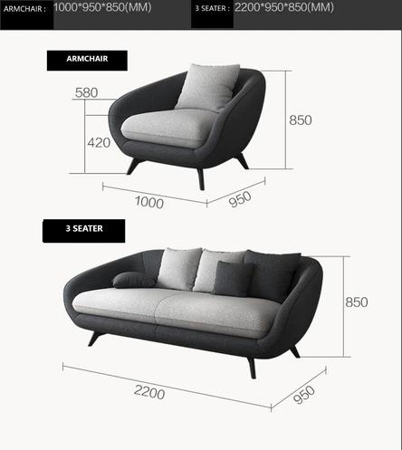 Modern and Contemporary Fabric Nordic Style Sofa