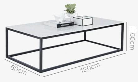 Minimalist Wire Frame Modern Marble Coffee Table