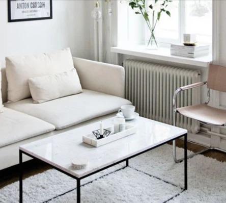 Minimalist Wire Frame Modern Marble Coffee Table