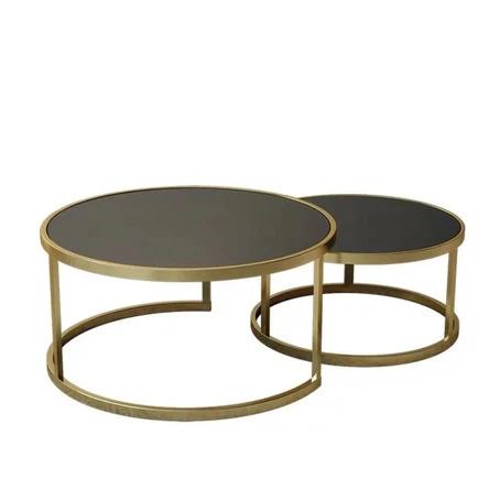 Tempered Glass Round Nesting Coffee Table