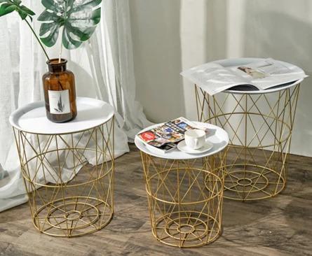 Quirky Versatile Gold Metal Frame Side Table