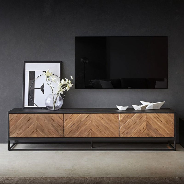 Industrial Wood TV Console