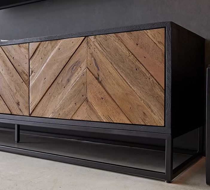 Industrial Wood TV Console
