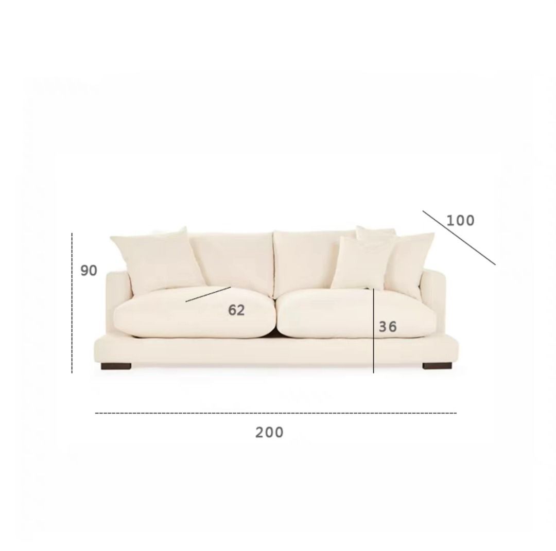 Luxe 2 Piece Upholstered Chaise Sectional Sofa