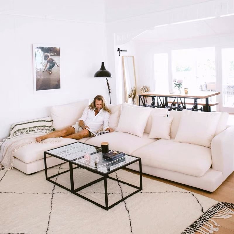 Luxe 2 Piece Upholstered Chaise Sectional Sofa