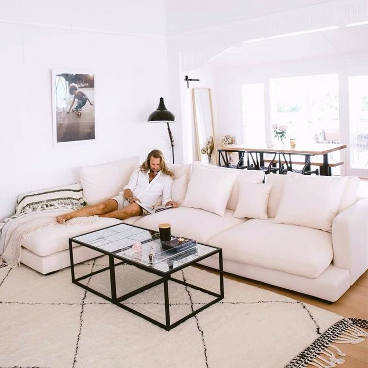 Luxe 2 Piece Upholstered Chaise Sectional Sofa