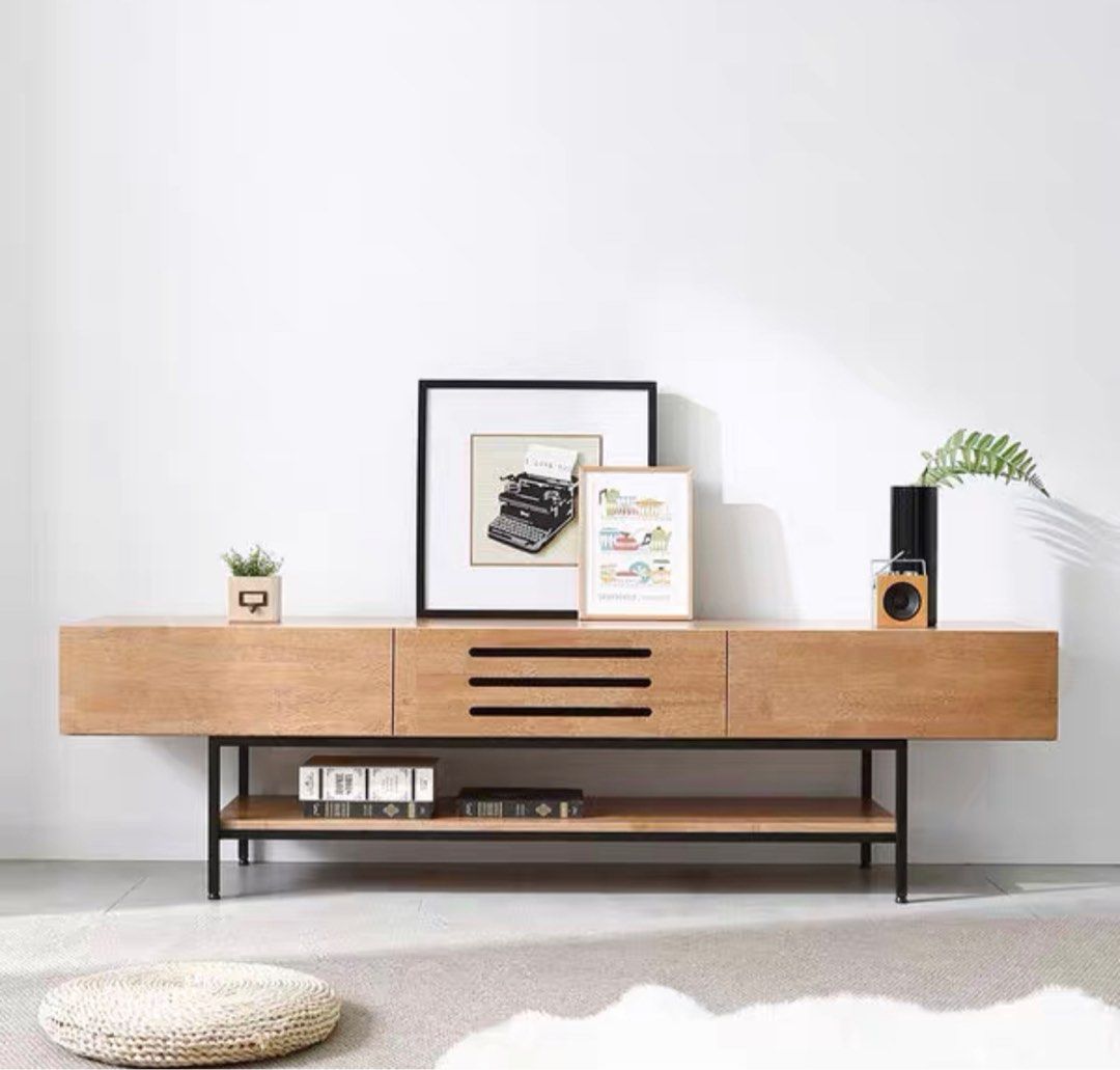 Industrial Solid Wood TV Console
