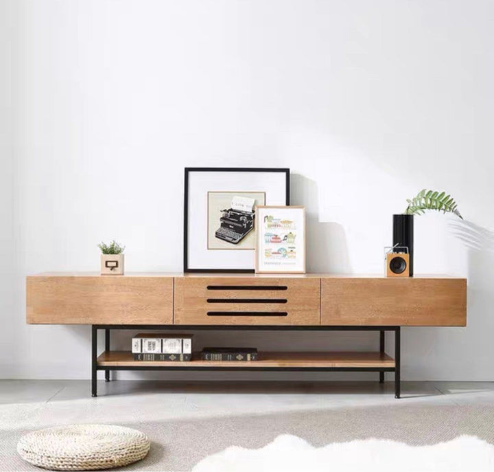 Industrial Solid Wood TV Console