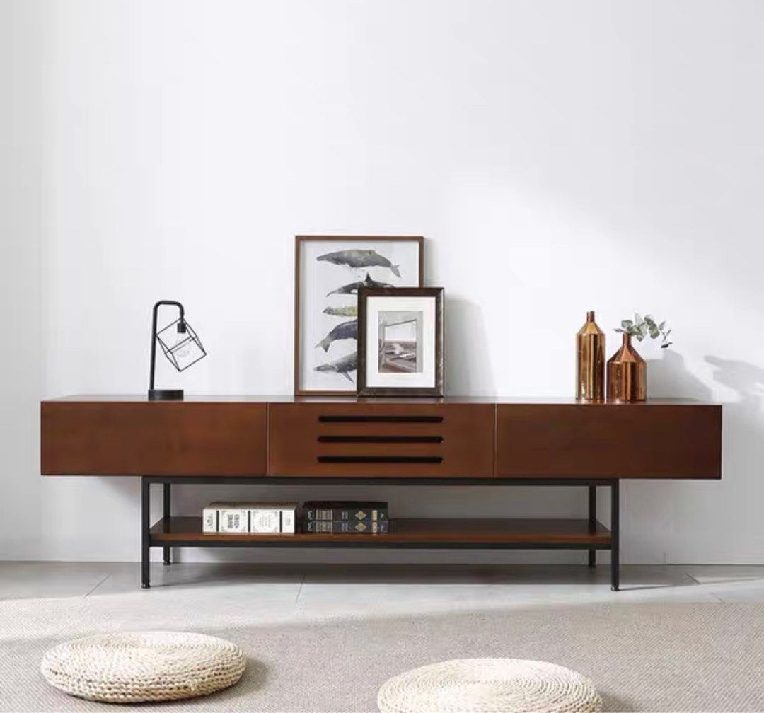 Industrial Solid Wood TV Console
