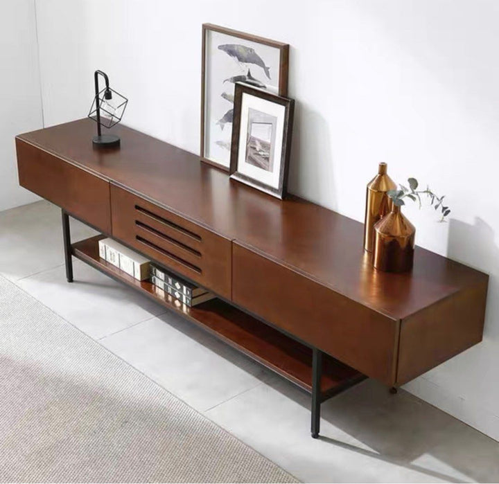 Industrial Solid Wood TV Console