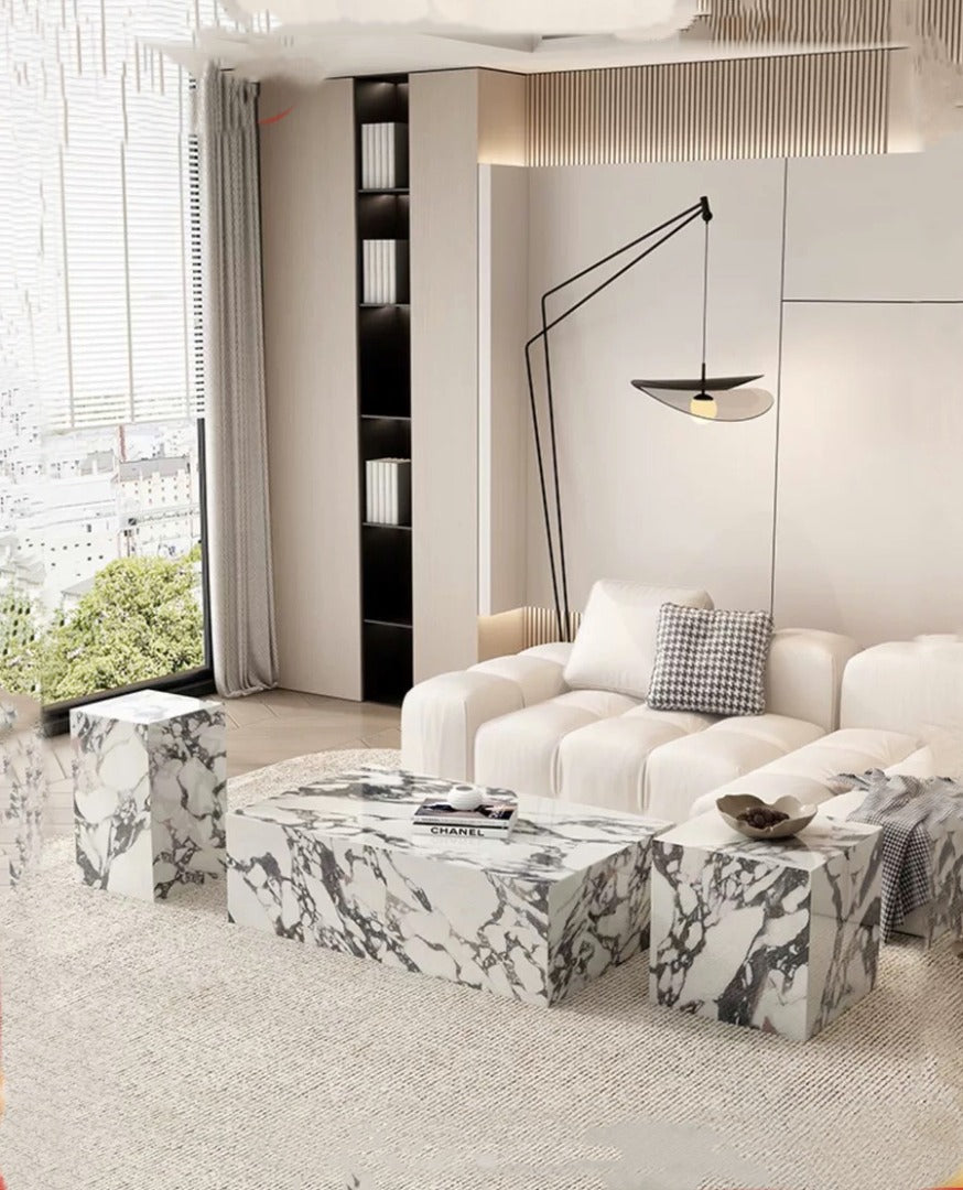 Marble Nesting Coffee Tables Set