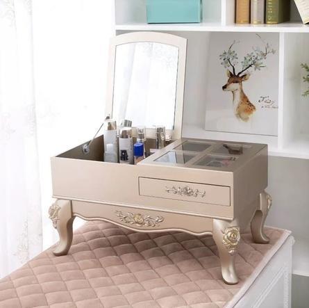 Victorian Dressing Storage Vanity Mirror Table