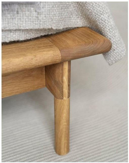 Solid Wood Bed Frame with Rattan Headboard