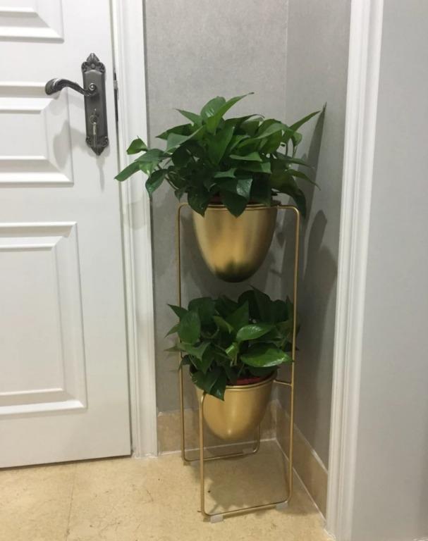Modern Double Pot Planter Stand