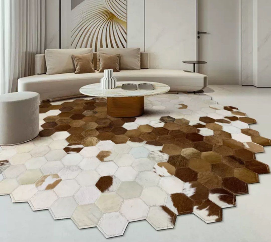 Modern Cowhide Leather Rug