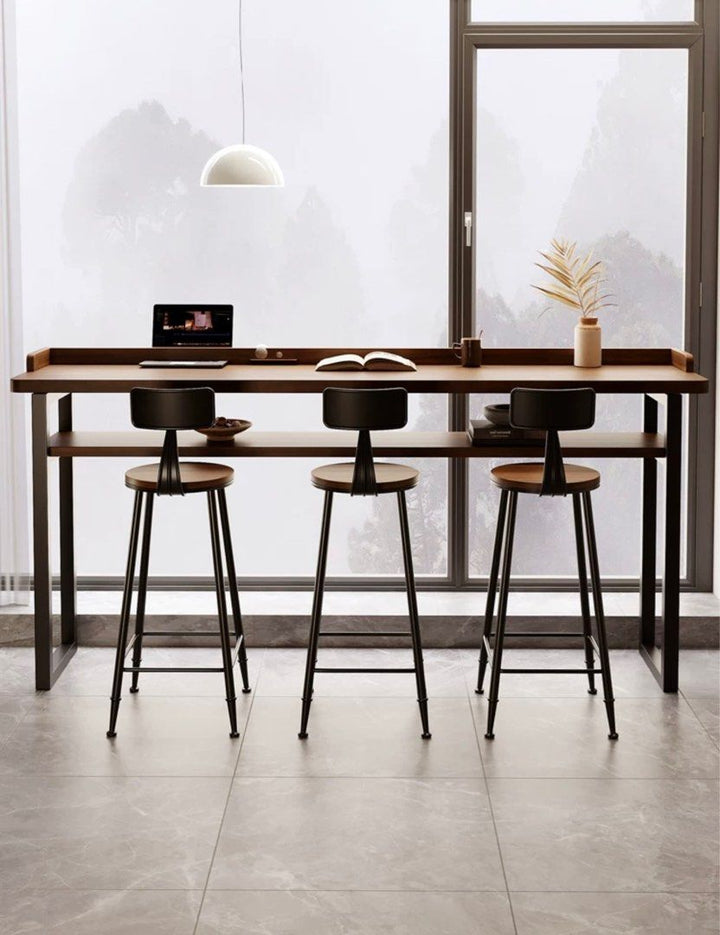 Rustic Solid Wood Bar Table & Stools