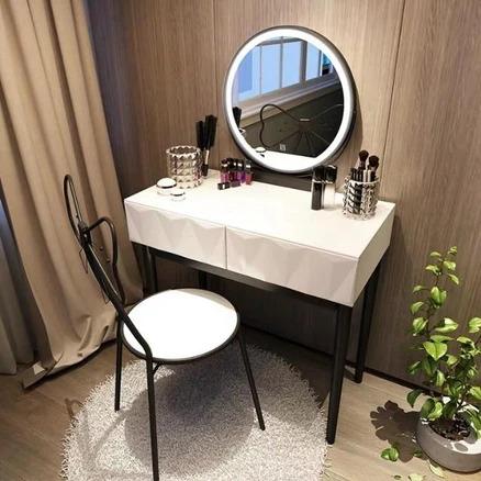 NYLA Modern LED Mirror Vanity Dresser Table Chair
