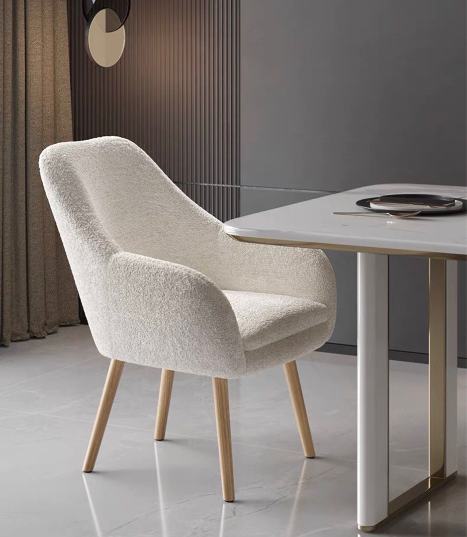 Modern Boucle Dining Chair