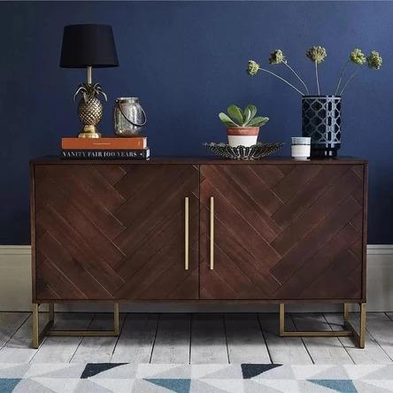 PAUL Herringbone Acacia Solid Wood Sideboard Cabinet