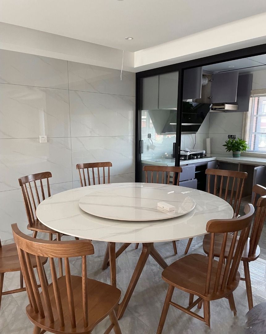 Pedestal Dining Table With Chairs Set